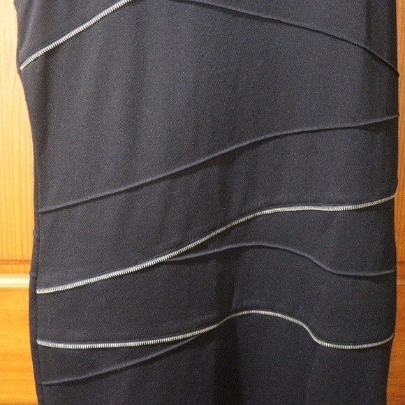 Michael Michael Kors Navy Blue Bodycon Dress Zip Detail Edgy Career NWT 14 - Picture 4 of 12